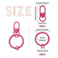 10Pcs Zinc Alloy Baking Paint Swivel Snap Hooks Clasps&nbsp;FIND-TADJ0001-27J