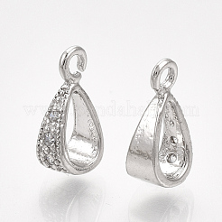 Brass Cubic Zirconia Tube Bails&nbsp;X-KK-S350-380P