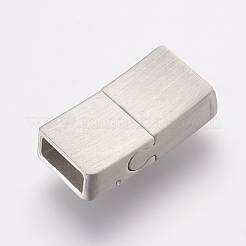 Tarnish Resistant 304 Stainless Steel Magnetic Clasps with Glue-in Ends&nbsp;STAS-E144-062P