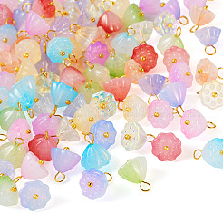 100Pcs 10 Colors Two Tone Handmade Lampwork Charms&nbsp;FIND-TA0003-89