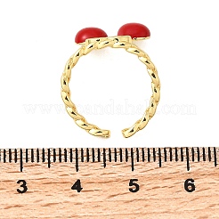 Brass Enamel Open Cuff Rings&nbsp;RJEW-K267-03B-G
