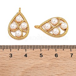 Hollow 304 Stainless Steel & ABS Plastic Imitation Pearl Pendants&nbsp;STAS-C172-09G
