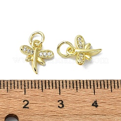 Rack Plating Brass Micro Pave Clear Cubic Zirconia Pendants&nbsp;KK-R157-07G