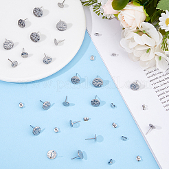 60Pcs 3 Styles 304 Stainless Steel Stud Earrings&nbsp;STAS-HS0001-39