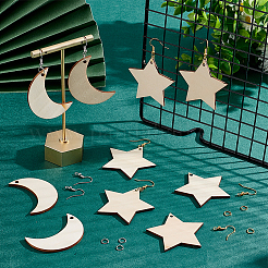 DIY Moon & Star Dangle Earring Making Kit&nbsp;DIY-PH0013-43