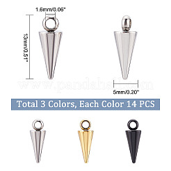 42Pcs 3 Colors 201 Stainless Steel Charms&nbsp;STAS-DC0010-46