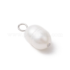 10Pcs 2 Colors Natural Cultured Freshwater Pearl Rice Charms&nbsp;PALLOY-JF03921