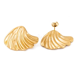 Ion Plating(IP) Shell Shape 304 Stainless Steel Stud Earrings for Women&nbsp;EJEW-L272-021G