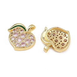 Brass Micro Pave Cubic Zirconia Pendants&nbsp;KK-C114-17G