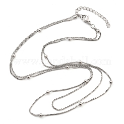 Brass Double Layer Necklaces&nbsp;NJEW-D302-52P