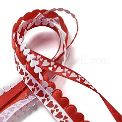 10 Yards 5 Styles Valentine's Day Polyester Ribbons&nbsp;OCOR-Q026-01