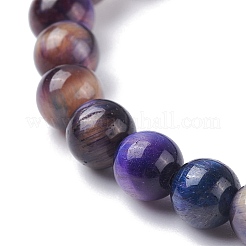 6.5mm Natural Galaxy Tiger Eye Round Beads Stretch Bracelet for Women&nbsp;BJEW-JB07292