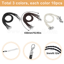 30Pcs 3 Colors Trendy Braided Imitation Leather Necklace Making&nbsp;NJEW-SC0001-32