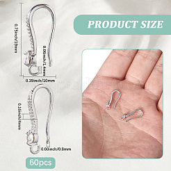 60Pcs Brass Wire Earring Findings&nbsp;FIND-SP0003-67B-P