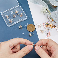 10Pcs Brass Cubic Zirconia Ear Stud Findings&nbsp;KK-DC0004-33
