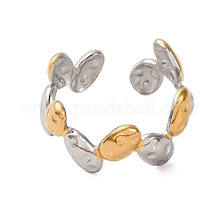 304 Stainless Steel Double Color Cuff Rings&nbsp;RJEW-S635-01GP-T