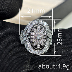 Brass Micro Pave Cubic Zirconia Finger Rings for Women&nbsp;FS-WGE2DD0-03