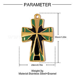 304 Stainless Steel Enamel Pendants&nbsp;STAS-OY006-27G