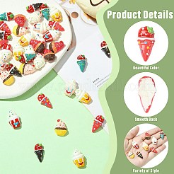 40Pcs 8 Colors Opaque Resin Cabochons&nbsp;RESI-CJ0004-88