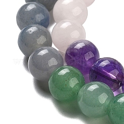 Natural Flower Amazonite & Amethyst & Flower Amazonite & Green Aventurine & Blue Aventurine Beads Strands&nbsp;G-B095-A01-04