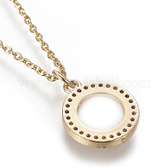 Brass Initial Pendant Necklaces&nbsp;NJEW-I230-24G-C