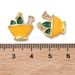 Brass Enamel Pendants&nbsp;KK-H256-07G-02