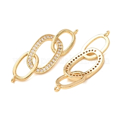 Brass Micro Pave Clear Cubic Zirconia Connector Charms&nbsp;CU-CBA4579-16G