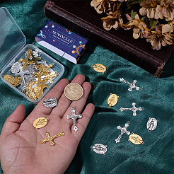 4Pcs 4 Styles Alloy Tibetan Style Pendants & Chandelier Component Links Kits&nbsp;FIND-SC0023-03