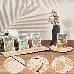 4Pcs 4 Style Wood Candle Holders & Tarot Card Stands&nbsp;DJEW-GF0001-47B