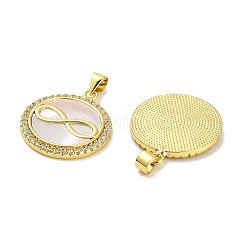 Brass Micro Pave Cubic Zirconia Pendants&nbsp;KK-K365-03G