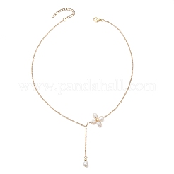 Flower Natural Cultured Freshwater Pearl Pendant Necklaces&nbsp;NJEW-TA00223
