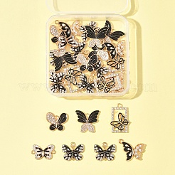 28Pcs 6 Styles Alloy Rhinestone Pendants&nbsp;ENAM-FS0002-67