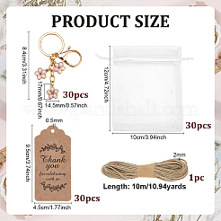 90Pcs Alloy Enamel Flower Keychains&nbsp;KEYC-PH01604