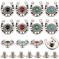 16 Bags 4 Colors Zinc Alloy & Resin Coin Screw Rivet&nbsp;FIND-CP0003-08B