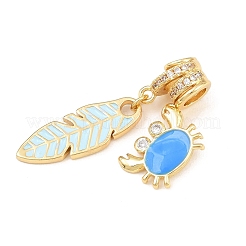 Brass Micro Pave Clear Cubic Zirconia Pendants&nbsp;CU-CBAFB7D-05G