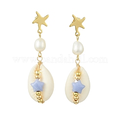 Natural Cultured Freshwater Pearl Stud Dangle Earrings for Women&nbsp;EJEW-JE07276