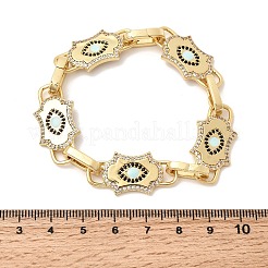 Brass Micro Pave Cubic Zirconia Link Chain Bracelets for Women&nbsp;BJEW-H639-13G