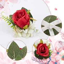 4Pcs Silk Imitation Rose Wrist Corsages&nbsp;AJEW-CP0008-46