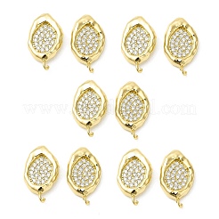 Brass Micro Pave Cubic Zirconia Stud Earring Findings&nbsp;KK-H440-03G