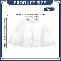 Polyester Gauze Bridal Shawl&nbsp;AJEW-WH0481-225