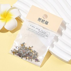 SHEGRACE Brass Pave Cubic Zirconia Star Connector Charms&nbsp;XGRQ2O036-441P