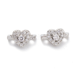 Rack Plating Brass Pave Cubic Zirconia Slide Charms&nbsp;KK-G464-04P