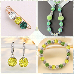 200Pcs 4 Colors Pave Disco Ball Beads&nbsp;RB-PA0001-12