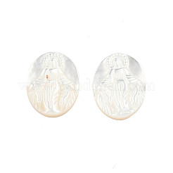 Natural White Shell Cabochons&nbsp;SSHEL-N034-137