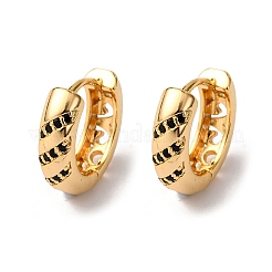 Ring Brass Micro Pave Cubic Zirconia Hoop Earrings&nbsp;EJEW-F384-05G