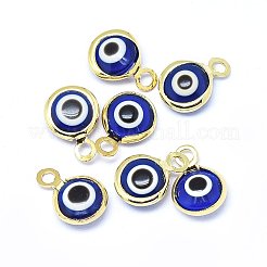 Handmade Evil Eye Lampwork Charms&nbsp;X-KK-F764-13G-04