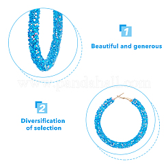 9 Pairs 9 Colors Sparkling Resin Big Hoop Earrings with Alloy Pins for Women&nbsp;EJEW-FI0002-13