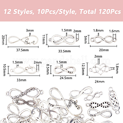 120Pcs 12 Styles Tibetan Style Alloy Links/Connectors&nbsp;TIBE-DC0001-15