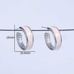 C-shaped Brass Stud Earrings&nbsp;WV3521