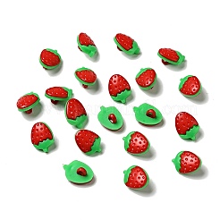 Acrylic Strawberry Shank Buttons&nbsp;X-BUTT-E025-03